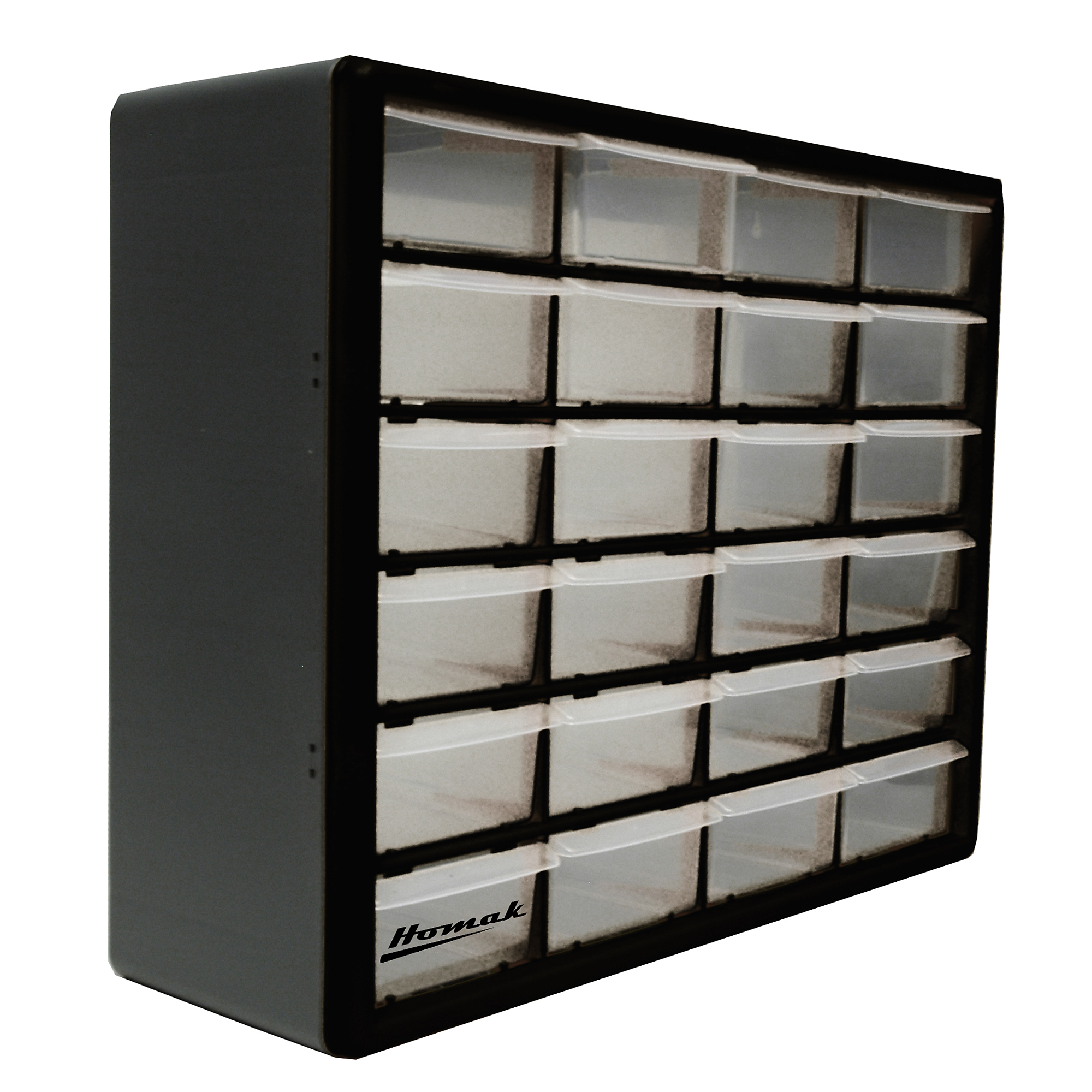 Homak 24-Drawer Parts Organizer, 6.25in.L x 19.75in.W x 15.62in.H, Model# HA01024152